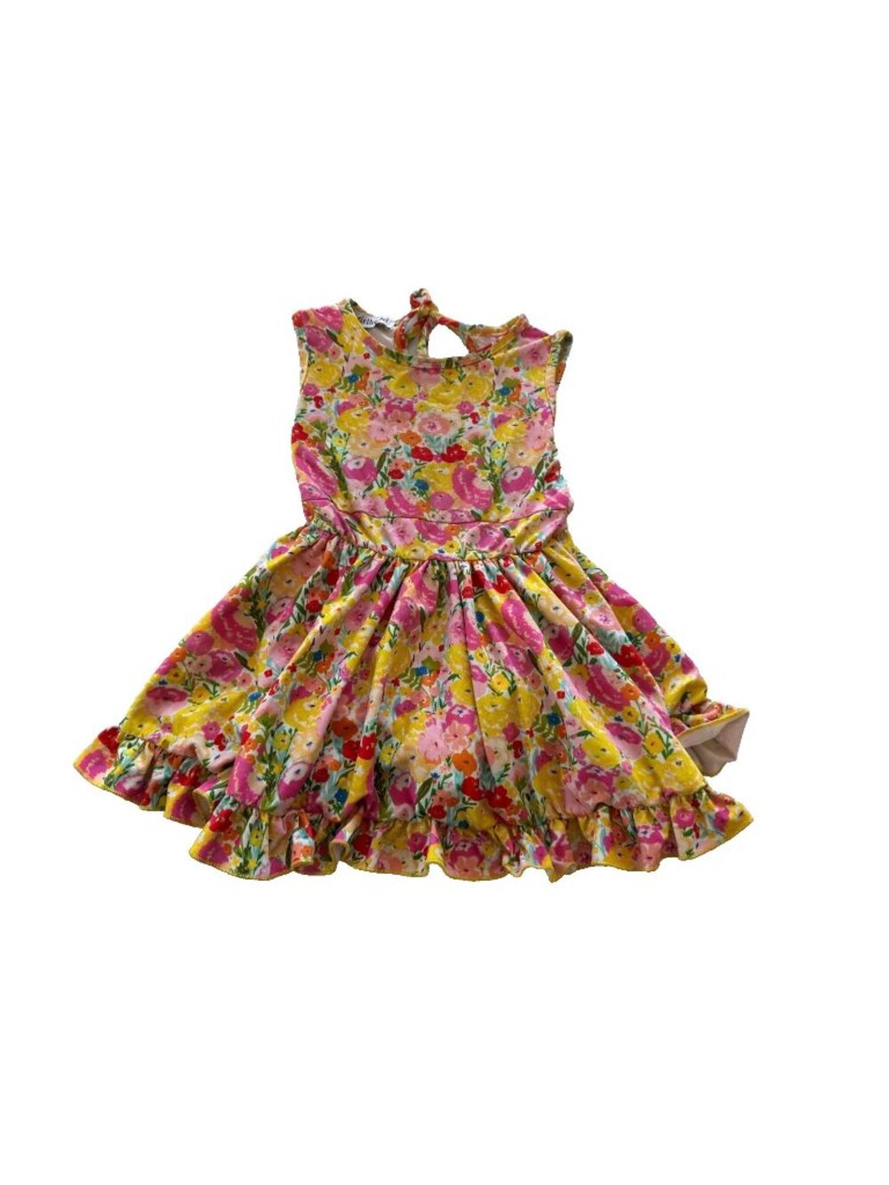 Girlhood Girls 5 Floral Twirl Dress Yellow Flowers Little Stocking Co. Pockets